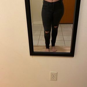 Distressed black jeans. Old Navy. rockstar. Size 6.